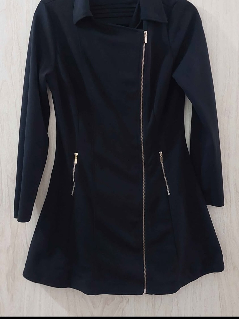 Women's Black Asymmetrical Zipper Jacket